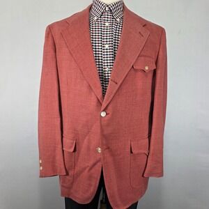VTG Palm Beach Men's Sport Coat Blazer Three Button Plum Red 46L